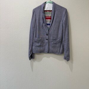 Ella Moss Gray Blazer with Striped Lining